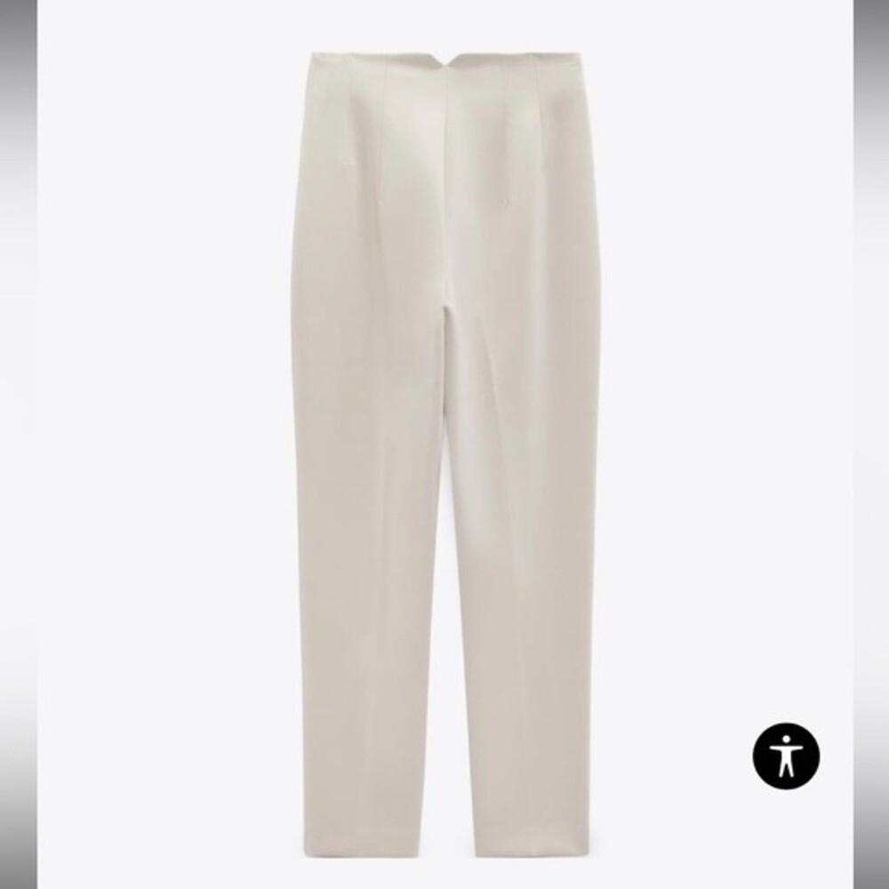 Zara Cream High-Waist Skinny Pants - Picture 11 of 16